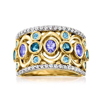 Ross-Simons Multi-Gemstone Ring in 18kt Gold Over Sterling