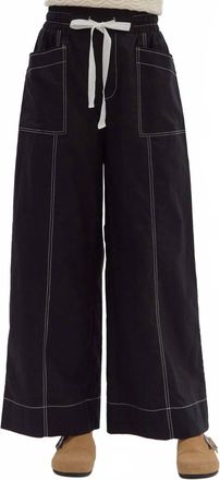 Entro Penelope High-Waist Drawstring Wide-Leg Pants In Black