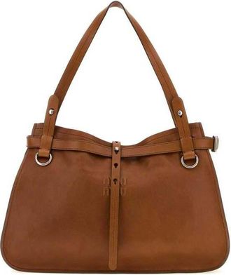 Miu Miu Caramel Leather Shopping Bag Cognac Borse A Mano