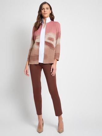 Misook Heritage Landscape Pattern Knit Jacket in Honey Suckle/biscotti at Nordstrom, Size Xx-Large