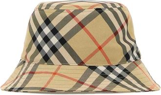 Burberry Geborduurde Canvas Bucket Hat - Dames - Hoeden - Beige - XS - Polyester - Accessoires