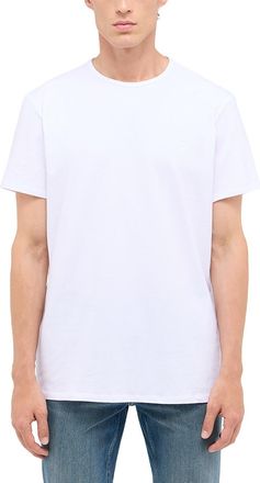 Mustang Kurzarmshirt MUSTANG Herren Style Allen, Herren, Gr. 4XL, weiss (wei&szlig;), Jersey, 95% Baumwolle, 5% Elasthan, Rundhals, Shirts Kurzarmshirt
