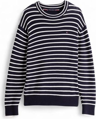 Tommy Hilfiger Breton Stripe Jumper - Heren - Ronde hals truien - Veelkleurig - M - Katoen - Truien & Vesten