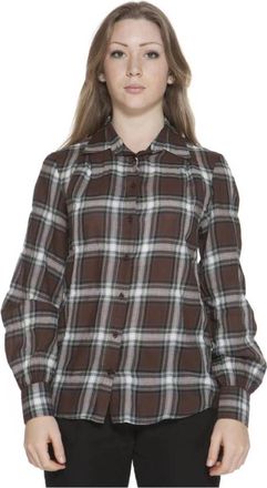 GANT Slim Long Sleeve Shirt - Dames - Overhemden - Bruin - L - Katoen - Overhemden