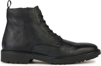 Geox Cannaregio Enkellaars - Heren - Veterlaarzen - Zwart - 41 EU - Leer - Schoenen