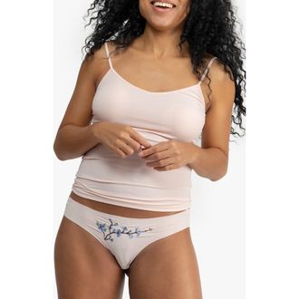 Uwila Warrior Soft Seamless Thong with Embroidery in Rose Quartz at Nordstrom, Size Xx-Small