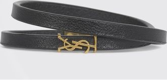 Saint Laurent Bracciale a doppio giro Cassandre Saint Laurent in pelle ed ottone