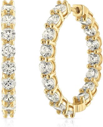 BEN ONI Inside Out CZ Hoop Earrings in Gold at Nordstrom