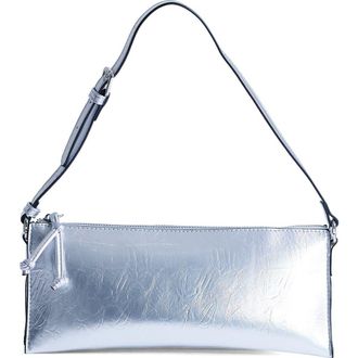 Topshop Simone Metallic Shoulder Bag in Silver at Nordstrom