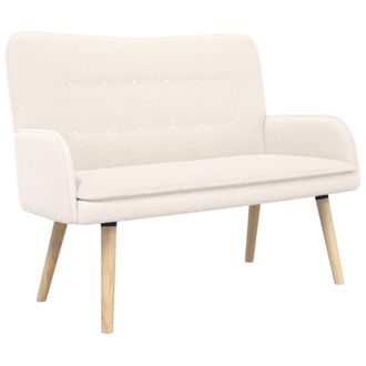 vidaXL Sof&aacute; De 2 Plazas Crema 115 X 61 X 87 Cm Boucl&eacute; Vidaxl
