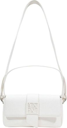A|X Armani Exchange Effen Schoudertas - Dames - Schoudertassen - Wit - ONE Size - Polyester - Tassen