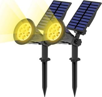 OEM Lampara Solar De Pared - Led Exterior Ip65 - 2 Modos De Iluminacion Alta/baja - Para Jardin Acera Fachada - Luz C&aacute;lida - 2 Unidades
