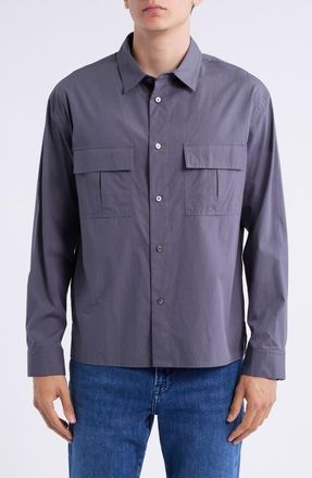 Frame Denim Patch Pocket Cotton Button-Up Shirt in Cloud Grey at Nordstrom, Size X-Large