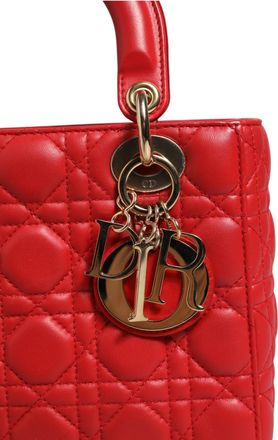 Dior Lady Dior Cannage Leather Womens Handbag (Pre-Owned)