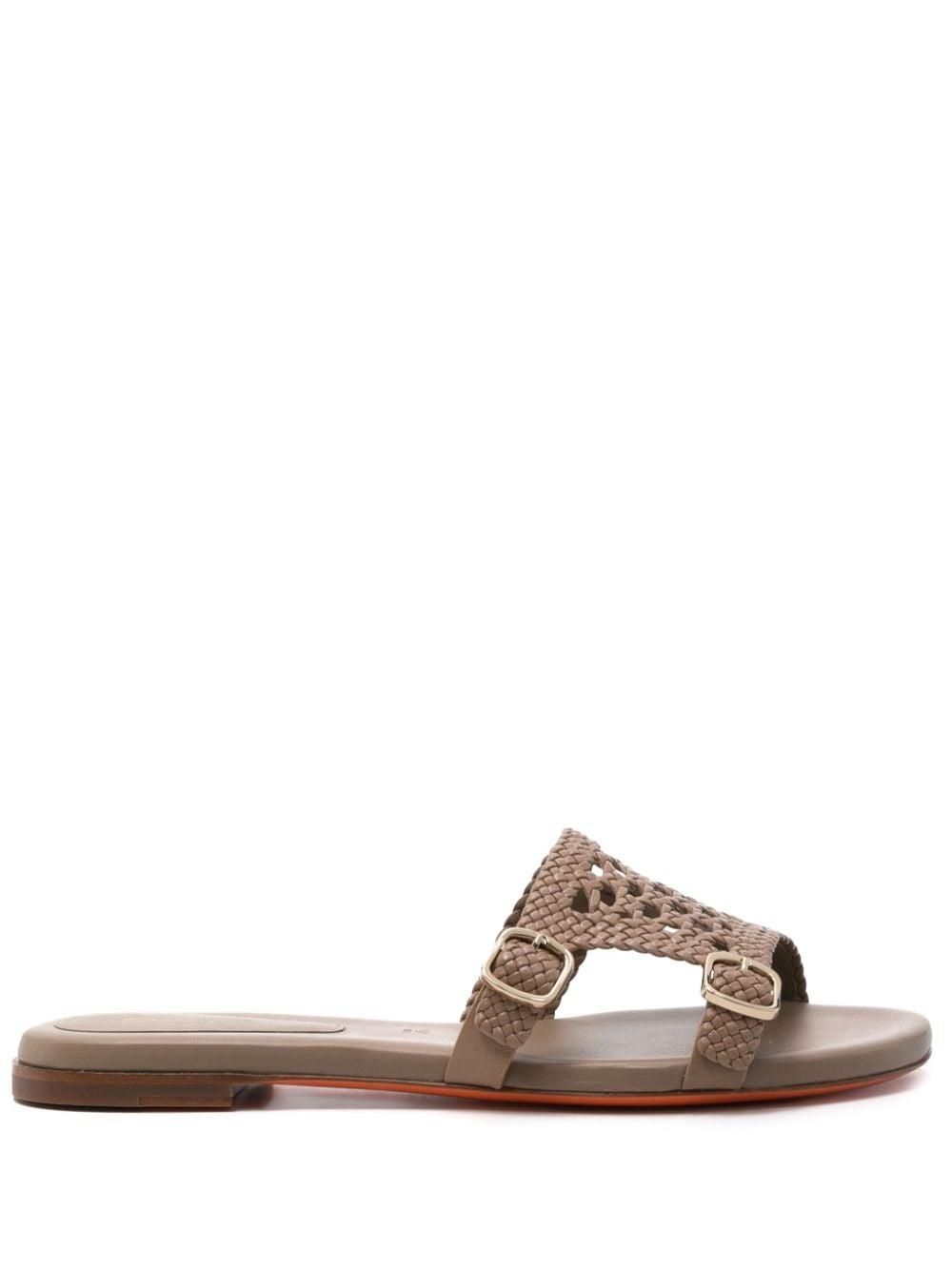 IN SLIDE SMOOTH サンダル・ミュール SANTONI DAHLIA LEATHER SANDALS