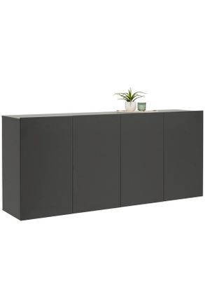Homin Sideboard, Anthrazit, Holzwerkstoff, 6 Fächer, 180x80x42 cm, hängend, Typenauswahl, Kleinmöbel, Kommoden, Sideboards