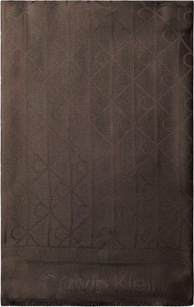Calvin Klein Sciarpa in poliestere con logo monogram jacquard tono su tono