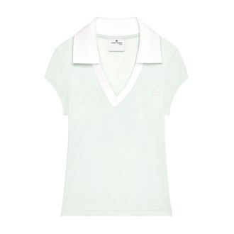 Courr&egrave;ges Polo Shirts, female, Blue, Size: M Courreges PRE T-shirts and Polos Clear Blue