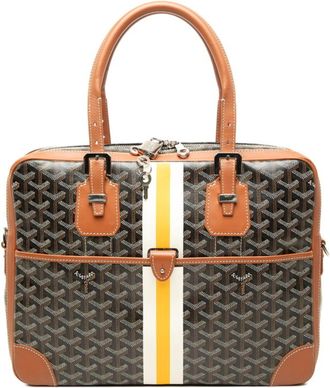 Goyard Brown White Yellow Pvc Leather Briefcase (Pre-Owned)