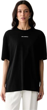 Karl Lagerfeld T-shirt - Dames - T-shirts - Zwart - S - Katoen - Tops