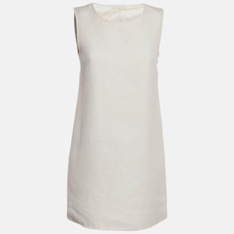 Maje White Metallic Cotton Ryder Shift Mini Dress