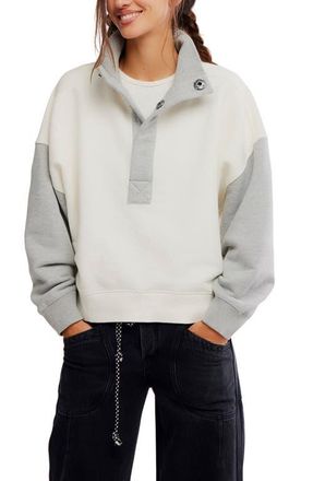 Free People Timeless Colorblock Pullover in Heathery Grey Combo at Nordstrom, Size X-Small