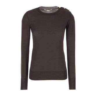 Stella McCartney Truien & Vesten, Dames, Bruin, M, Wol, Rondgebreide trui