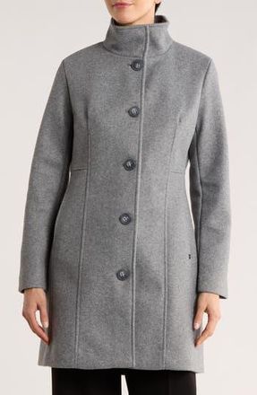 Calvin Klein Stand Collar Coat in Medium Grey at Nordstrom Rack, Size X-Small
