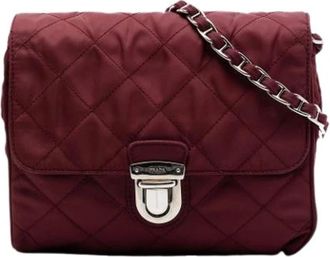 Prada Pre-owned Quilted Nylon Crossbody Tas - Dames - Vintage Schoudertas - Rood - ONE Size - Nylon - Vintage