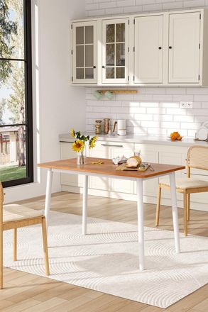H&O Direct Rectangular Wooden Dining Table in Brown