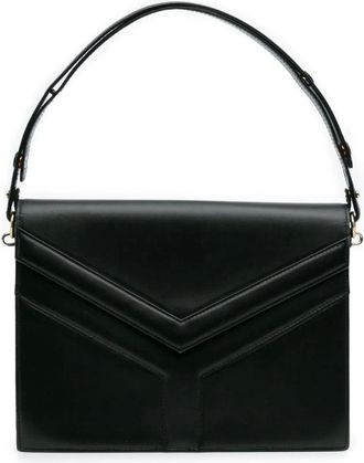 Saint Laurent Pre-owned Handbags, female, Black, Size: ONE SIZE Pre-owned Flap Shoulder Bag