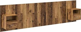 vidaXL Headboard with Cabinet 3 pcs Old Wood Engineered Wood vidaXL