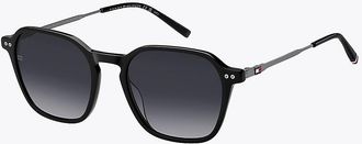 Tommy Hilfiger Mens Modern Prep Oval Sunglasses - Black