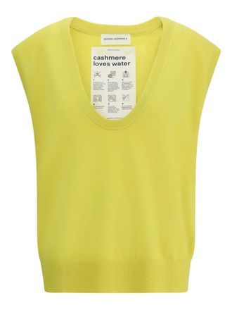 Extreme Cashmere scoop-neck cashmere tank top - Yellow
