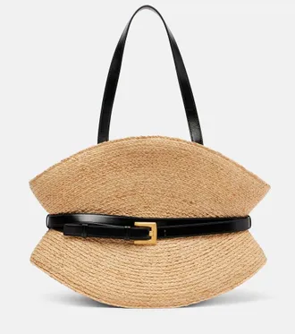 Balmain Shuffle Medium raffia tote bag