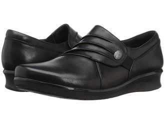 Clarks Hope Roxanne Womens Shoes Black Leather : 10 C - Wide