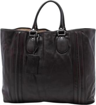 Gucci Pre-owned Tote Bag - Dames - Vintage Shopper - Bruin - ONE Size - Leer - Vintage