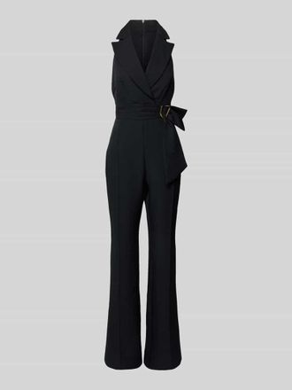 Rinascimento Rinascimento Regular Fit Jumpsuit mit Reverskragen in Black, Gr&ouml;&szlig;e XL