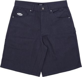HUF Navy Werkman Korte Broek - Heren - Korte Broeken - Blauw - W32 - Katoen - Korte Broeken