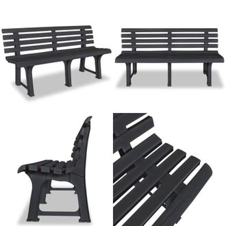 vidaXL Panchina da Giardino 145,5 cm in Plastica Antracite - Panca in plastica - Panca allaperto