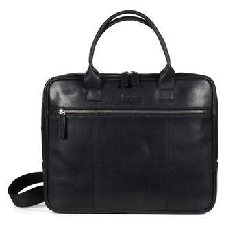 Howard London Conrad Laptop Bag - Heren - Laptoptassen - Zwart - ONE Size - Leer - Tassen