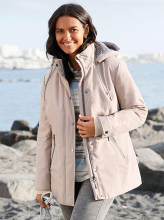 Casual Looks Funktionsjacke CASUAL LOOKS, Damen, Gr. 36, beige (sesam), 100% Polyester, unifarben, Jacken Funktionsjacke