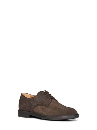 Churchs Mens Derby Shoes Steane Brown Suede Leather Lace-Up Flat
