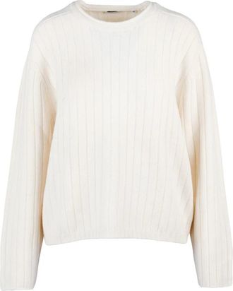 Aspesi Ribbed Knit Crew Neck Pullover With Cropped Silhouette
