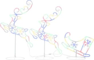 vidaXL Renos voladores y trineo de colores 260x21x87 cm vidaXL