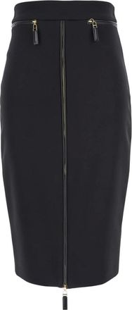 Elisabetta Franchi Dames, Rokken, Zwart, Maat: L Leer