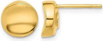 Diamond2Deal 14K Yellow Gold Circle Shape Fancy Stud Earrings