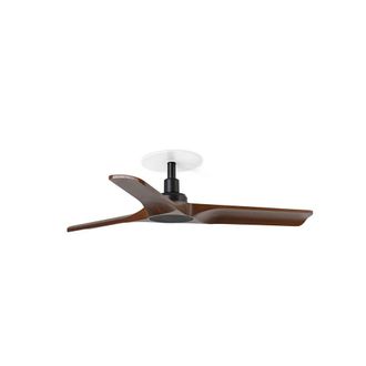 Netlighting Heywood Recessed 90cm Ceiling Fan Matt Black Dark Walnut Blades
