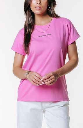 Colourful rebel Uni Logo Boxy Tee in Pink at Nordstrom, Size Large Eu