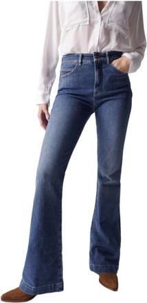 Salsa Faith Flare Push In Jeans - Dames - Bootcut Jeans - Blauw - W25 L34 - Katoen - Jeans